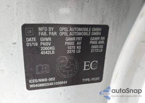 2019 Buick Regal Sportback Preferred Ii z USA, uszkodzony, nr VIN W04GM6SX4K1039844